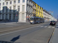 
Tram '7821' in Upper Town, Brussels, Belgium, February 2009